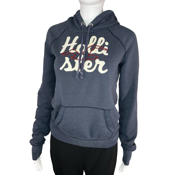 Hollister Tops - Y2K Hollister Navy Hoodie L